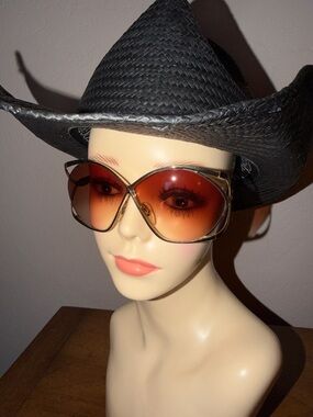Dior Vintage  1980’s Women's Oversized Gradient Amber Sunglasses